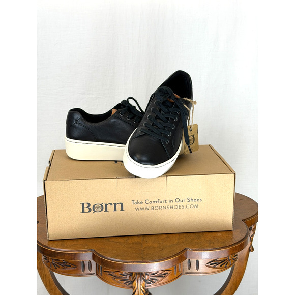 Børn Shoes - NEW In Box Born Mira BLACK Leather Sneaker US Womens 11 Comfort Tennis Shoe